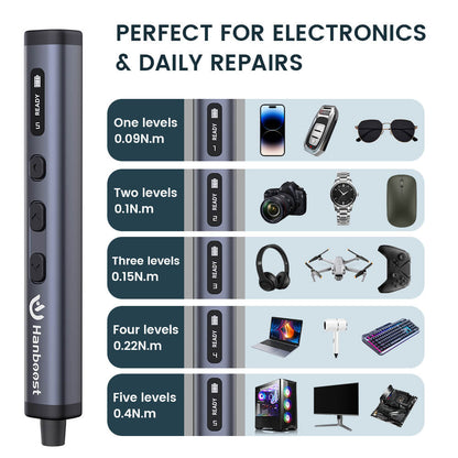 Hanboost 78 in 1 Precision Electric Screwdriver Set Storage Box Design for Reparing