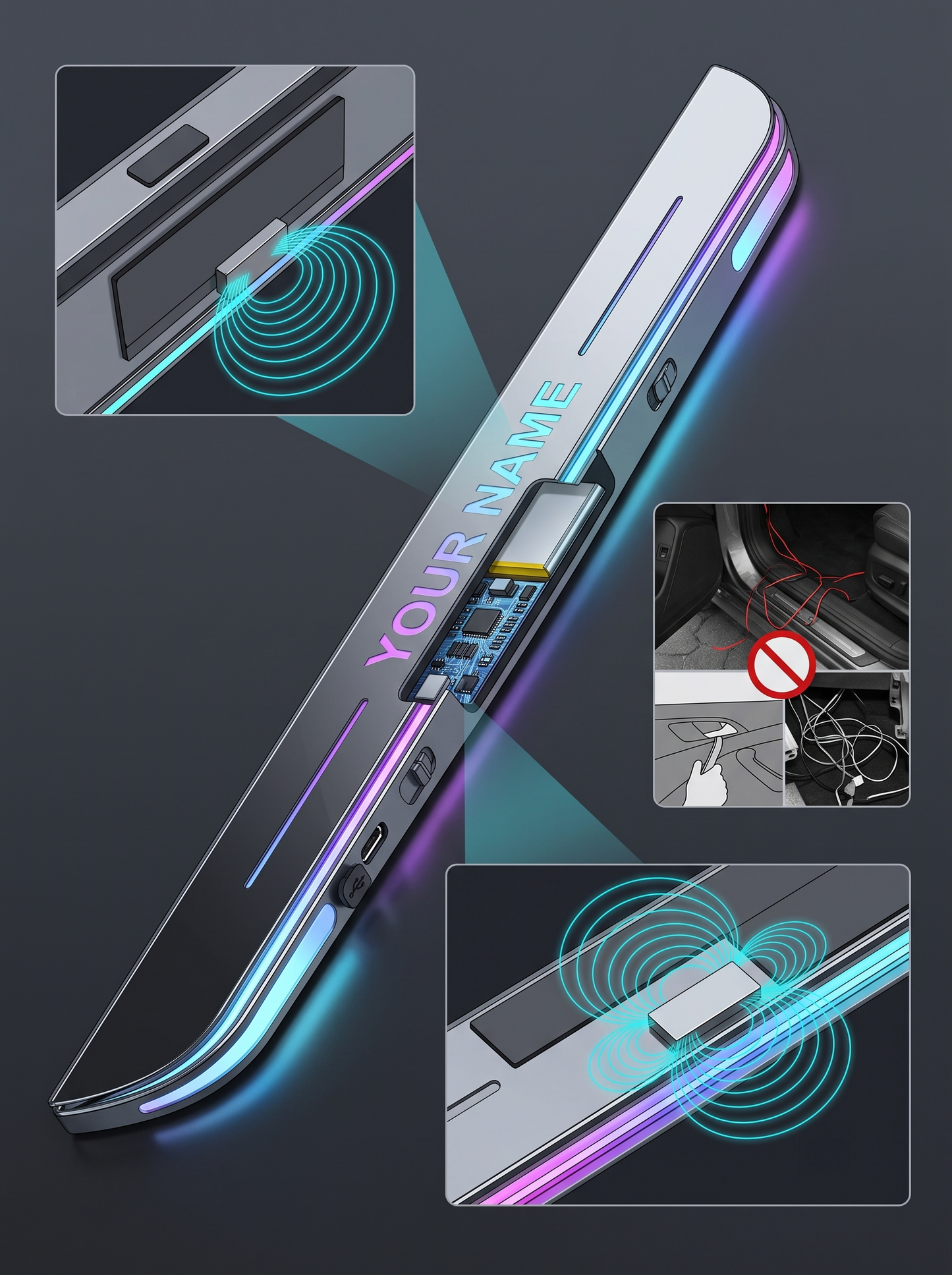 Custom Magnetic LED Door Sill Lights