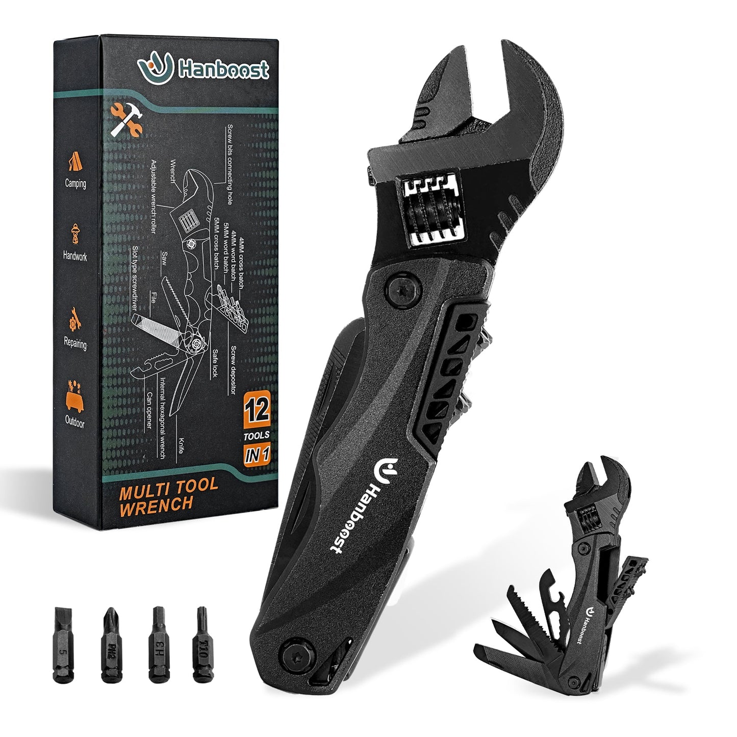 Hanboost 12 In 1 Multitool Wrench  EDC Gadget for Outdoor Camping